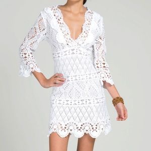 Temptation Positano white lace Dorado dress NWT